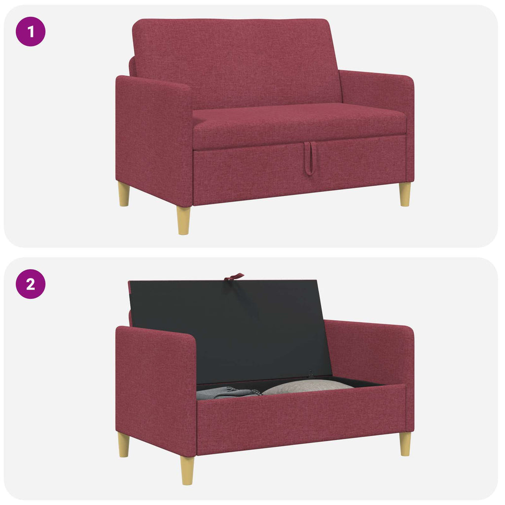 vidaXL Sofa z miejscem do przechowywania Czerwone wino