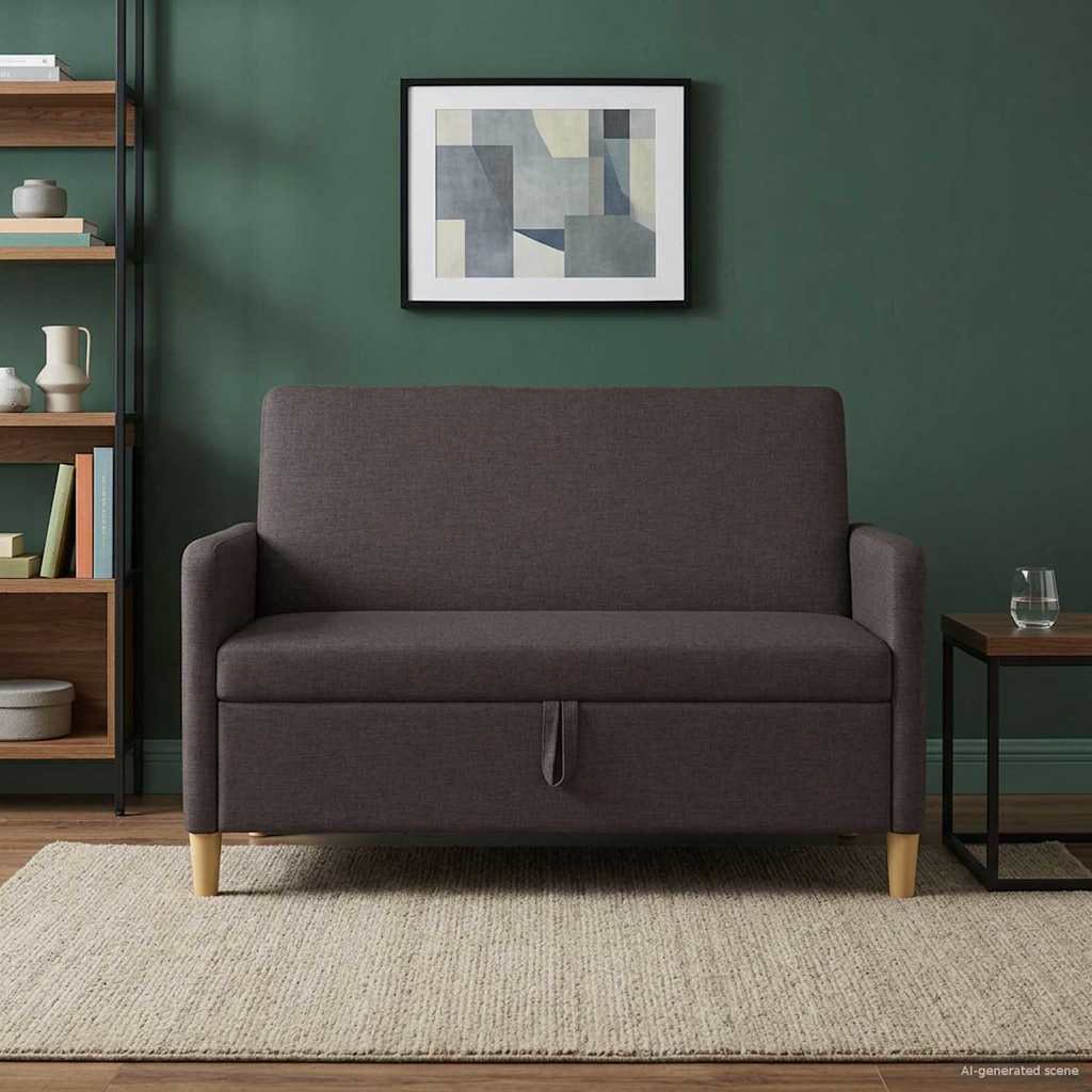 vidaXL Sofa z miejscem do przechowywania Ciemny brąz 122 x 78 x 87 cm