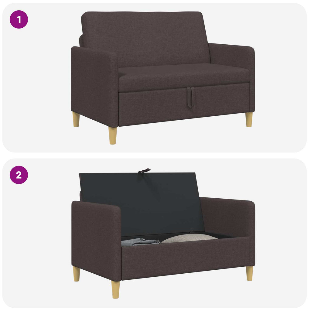 vidaXL Sofa z miejscem do przechowywania Ciemny brąz 122 x 78 x 87 cm