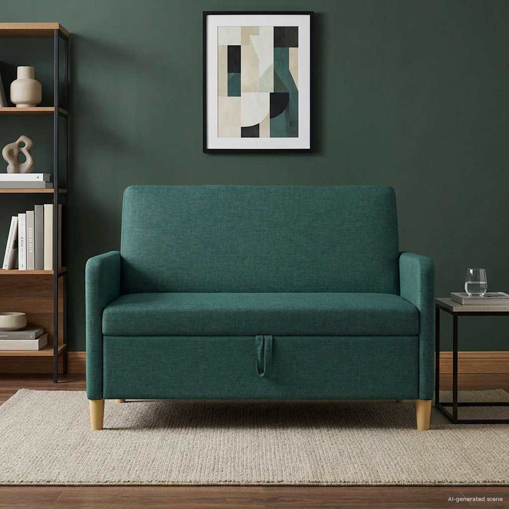 vidaXL Sofa z miejscem do przechowywania Ciemnozielony