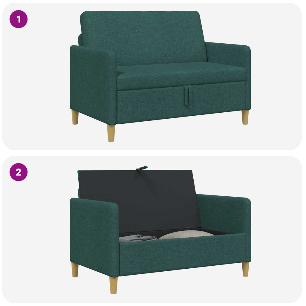 vidaXL Sofa z miejscem do przechowywania Ciemnozielony
