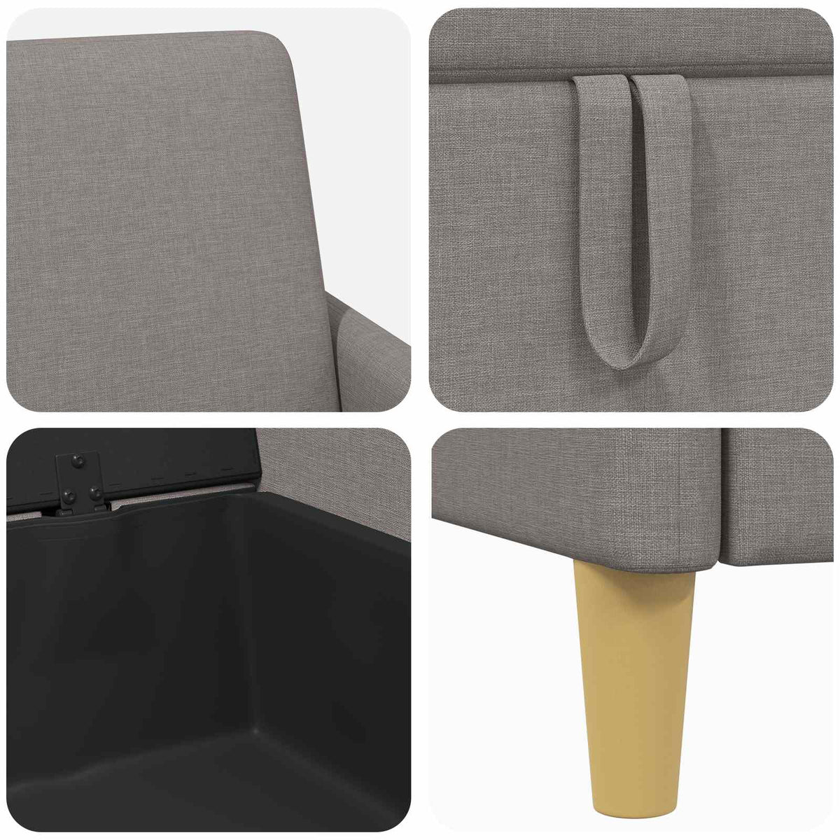 vidaXL Sofa z miejscem do przechowywania Ciemnoszary 122 x 78 x 87 cm