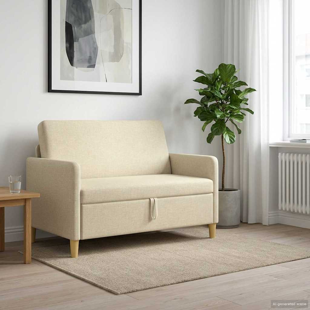 vidaXL Sofa z miejscem do przechowywania kremowy 122 x 78 x 87 cm