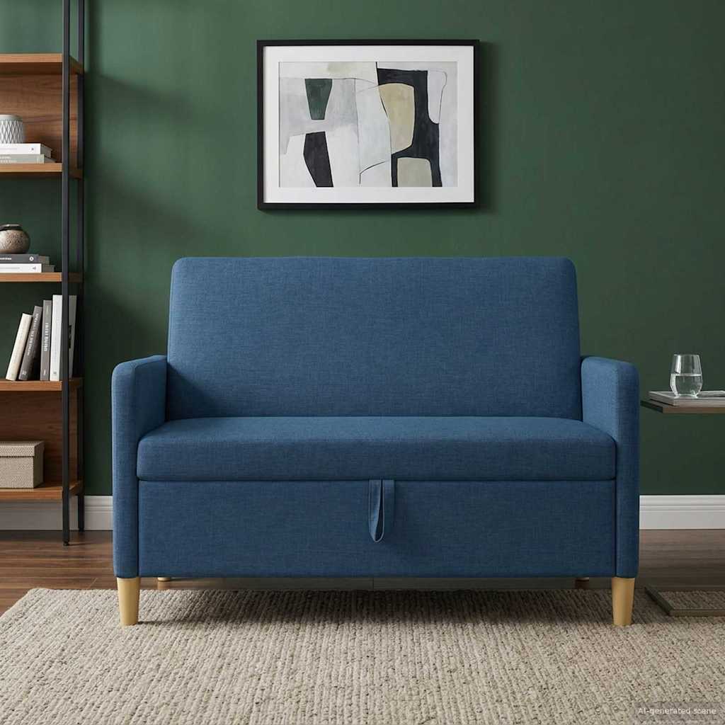 vidaXL Sofa z miejscem do przechowywania niebieski 122 x 78 x 87 cm