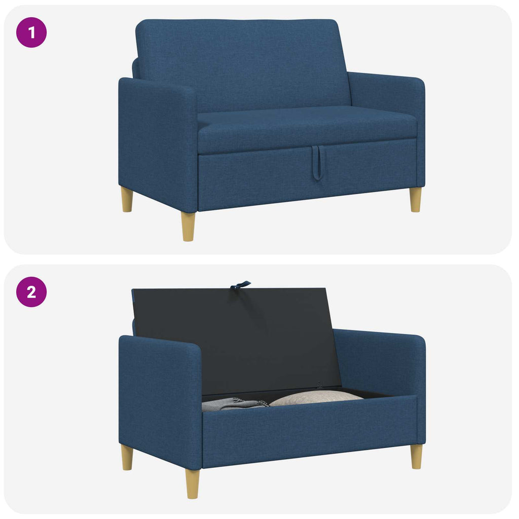 vidaXL Sofa z miejscem do przechowywania niebieski 122 x 78 x 87 cm