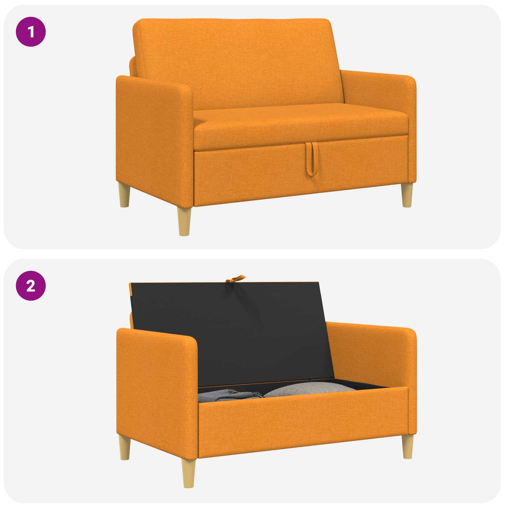vidaXL Sofa z miejscem do przechowywania Ciemny Żółty 122 x 78 x 87 cm