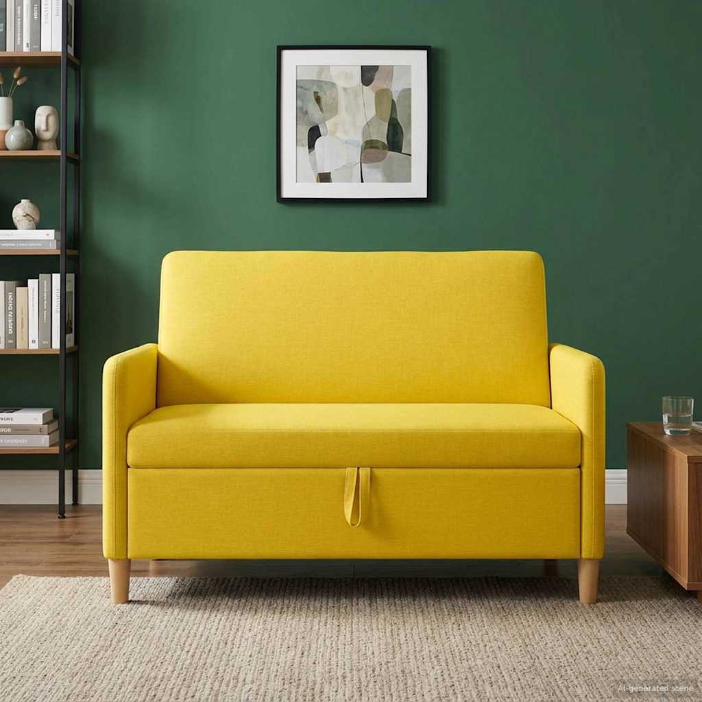 vidaXL Sofa z miejscem do przechowywania Jasnożółty 122 x 78 x 87 cm