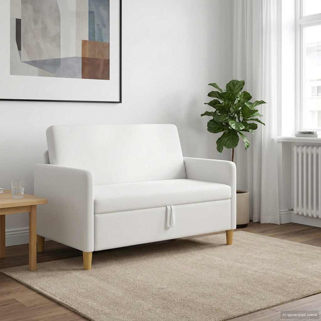 vidaXL Sofa z miejscem do przechowywania Biały 122 x 78 x 87 cm