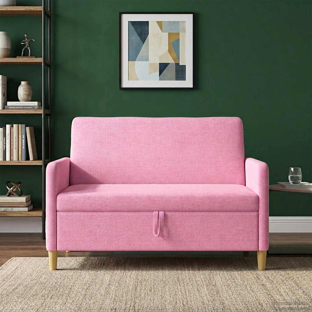 vidaXL Sofa z miejscem do przechowywania różowy 122 x 78 x 87 cm
