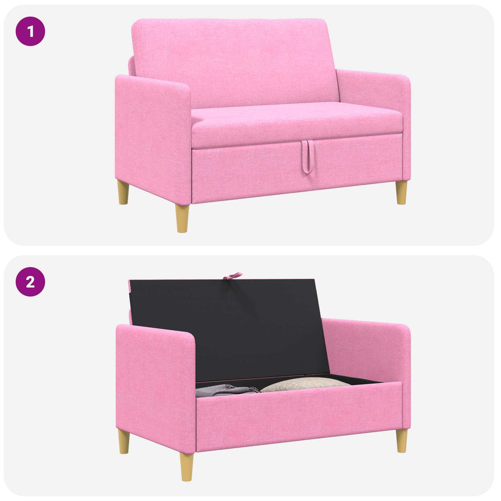 vidaXL Sofa z miejscem do przechowywania różowy 122 x 78 x 87 cm