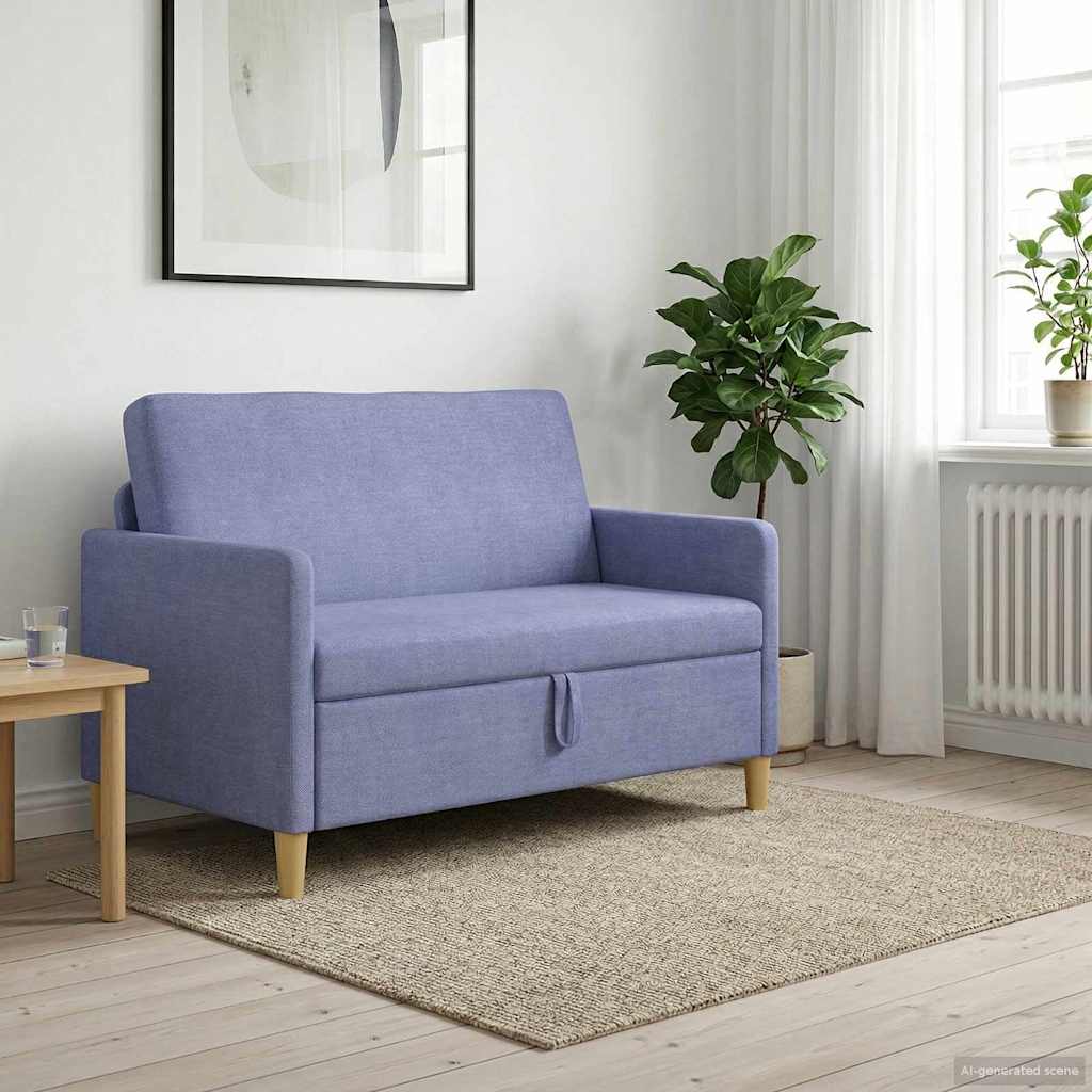 vidaXL Sofa z miejscem do przechowywania Niebieski dżins