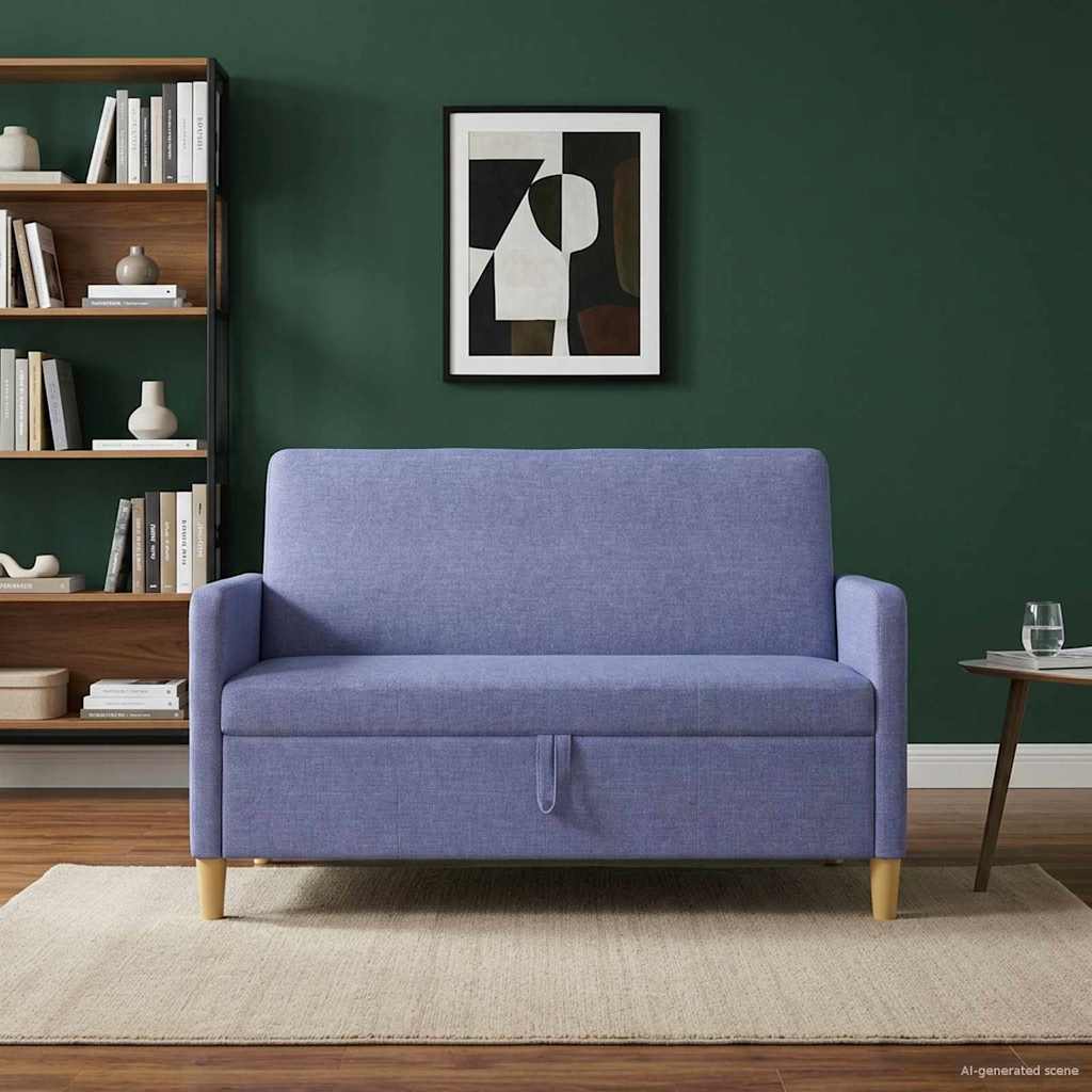 vidaXL Sofa z miejscem do przechowywania Niebieski dżins