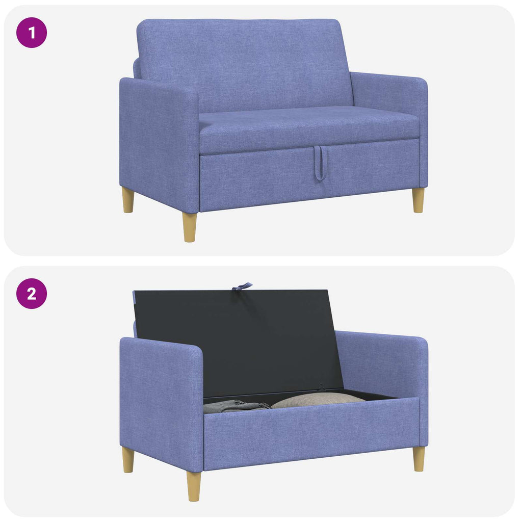 vidaXL Sofa z miejscem do przechowywania Niebieski dżins