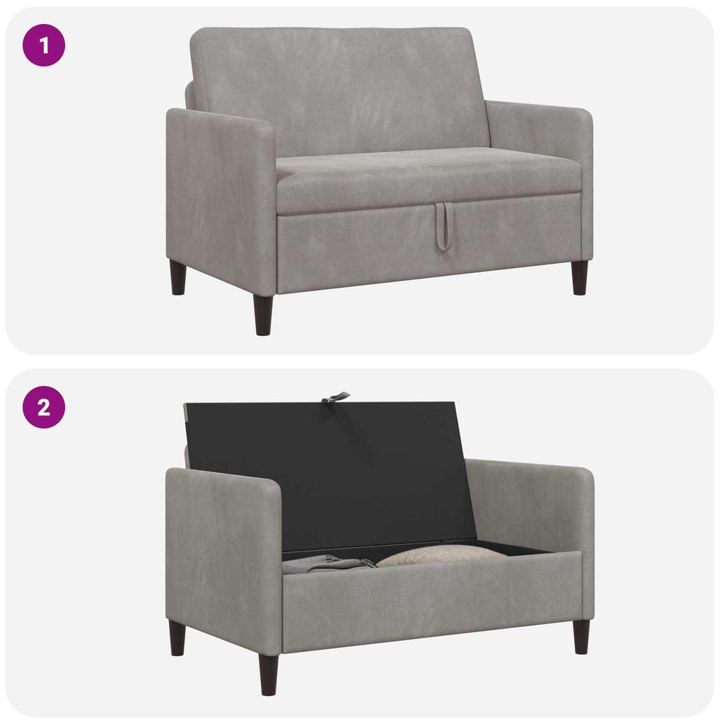 vidaXL Sofa z miejscem do przechowywania jasnoszary 122 x 78 x 87 cm