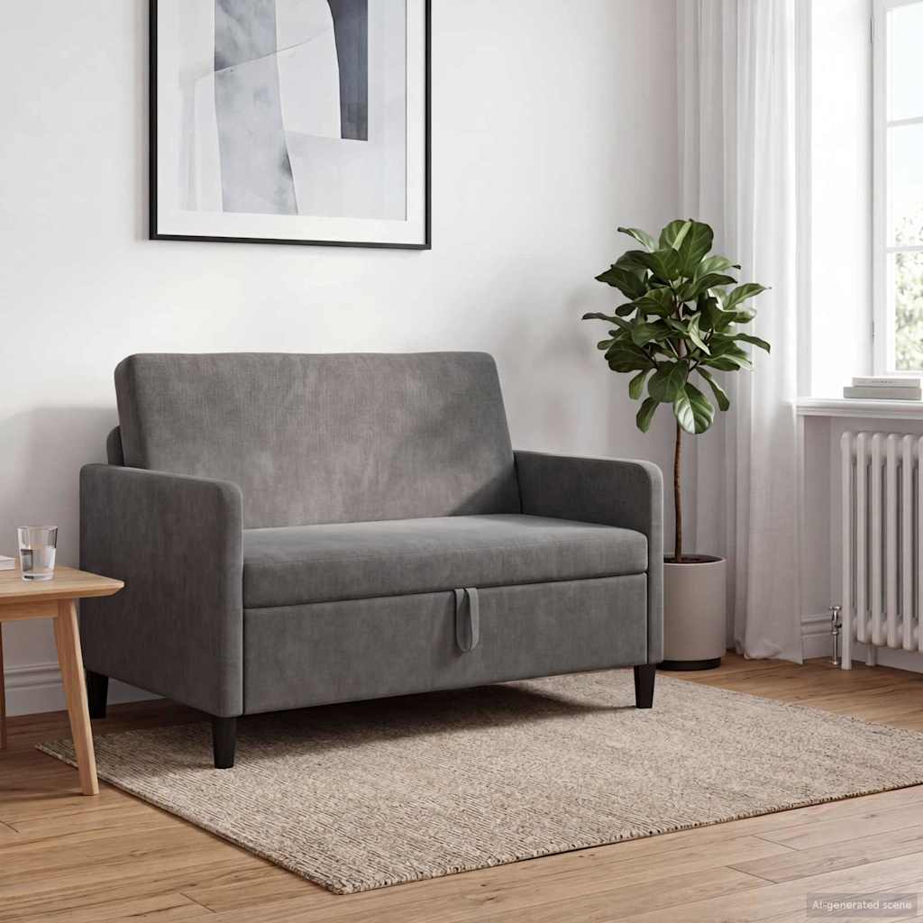 vidaXL Sofa z miejscem do przechowywania ciemnoszary 122 x 78 x 87 cm