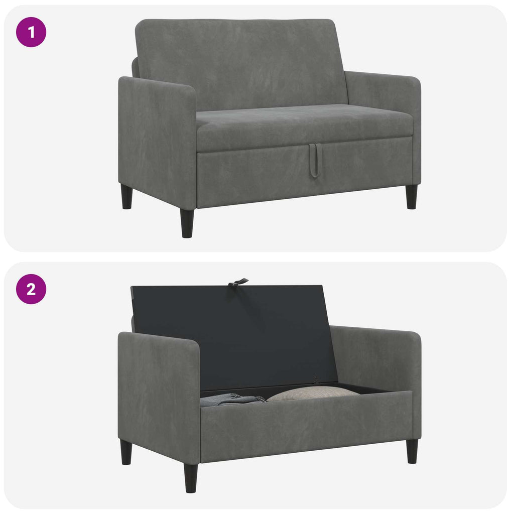 vidaXL Sofa z miejscem do przechowywania ciemnoszary 122 x 78 x 87 cm