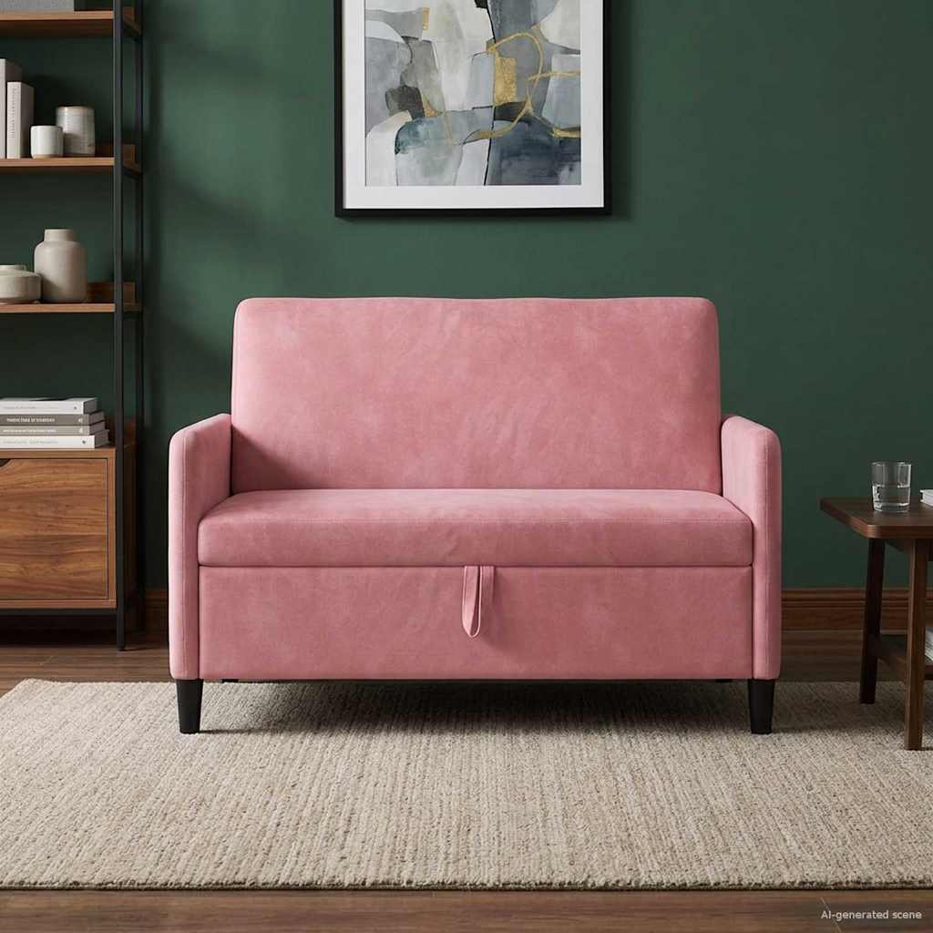 vidaXL Sofa z miejscem do przechowywania różowy 122 x 78 x 87 cm