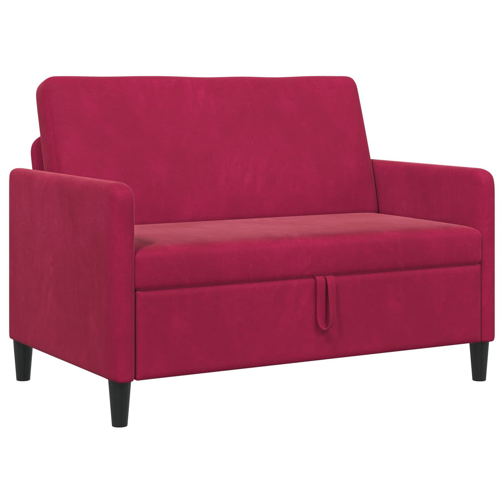 vidaXL Sofa z miejscem do przechowywania Czerwone wino Poliester