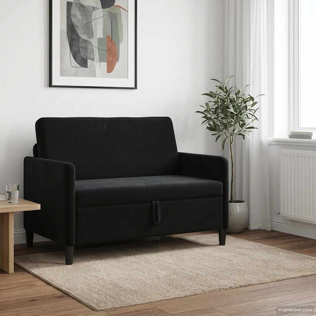 vidaXL Sofa z miejscem do przechowywania Czarny 122 x 78 x 87 cm