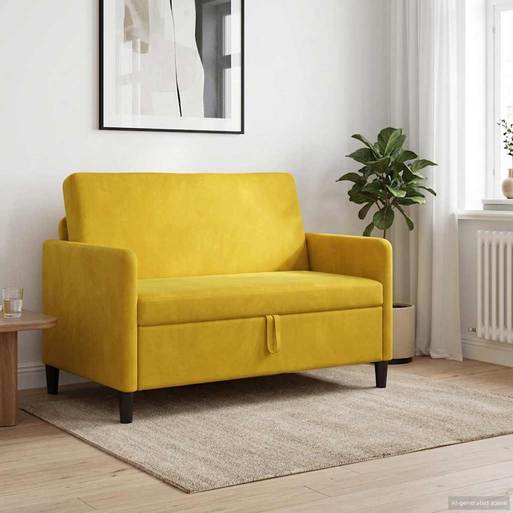 vidaXL Sofa z miejscem do przechowywania żółty 122 x 78 x 87 cm