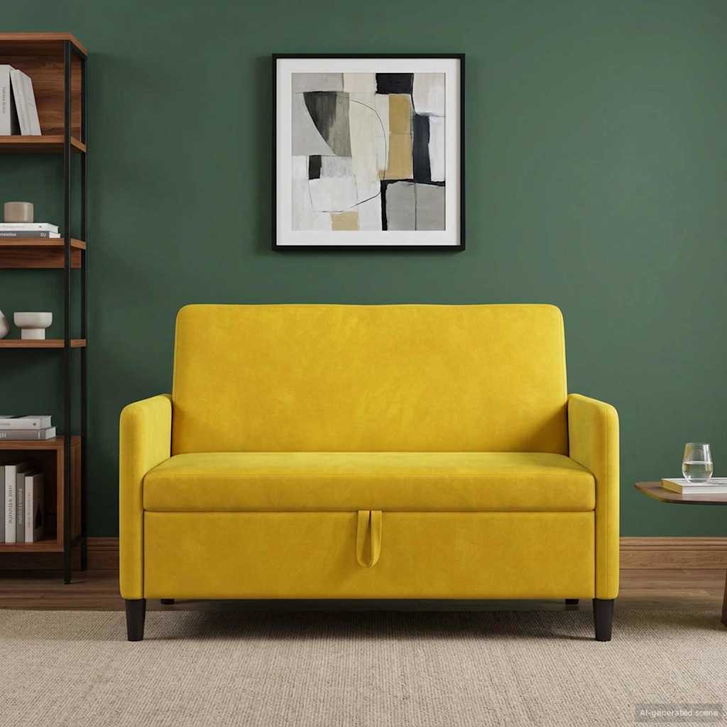 vidaXL Sofa z miejscem do przechowywania żółty 122 x 78 x 87 cm