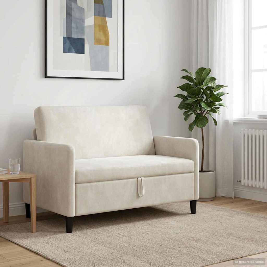 vidaXL Sofa z miejscem do przechowywania kremowy 122 x 78 x 87 cm