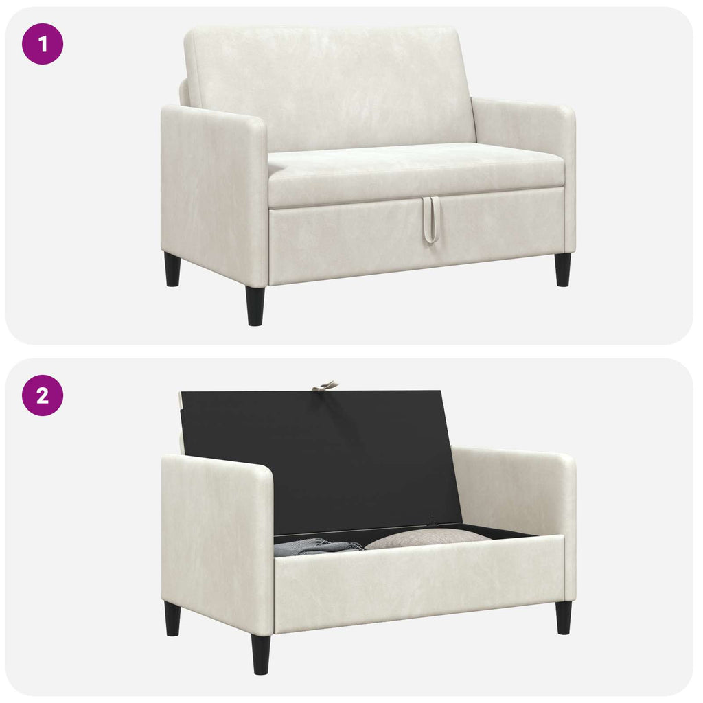 vidaXL Sofa z miejscem do przechowywania kremowy 122 x 78 x 87 cm
