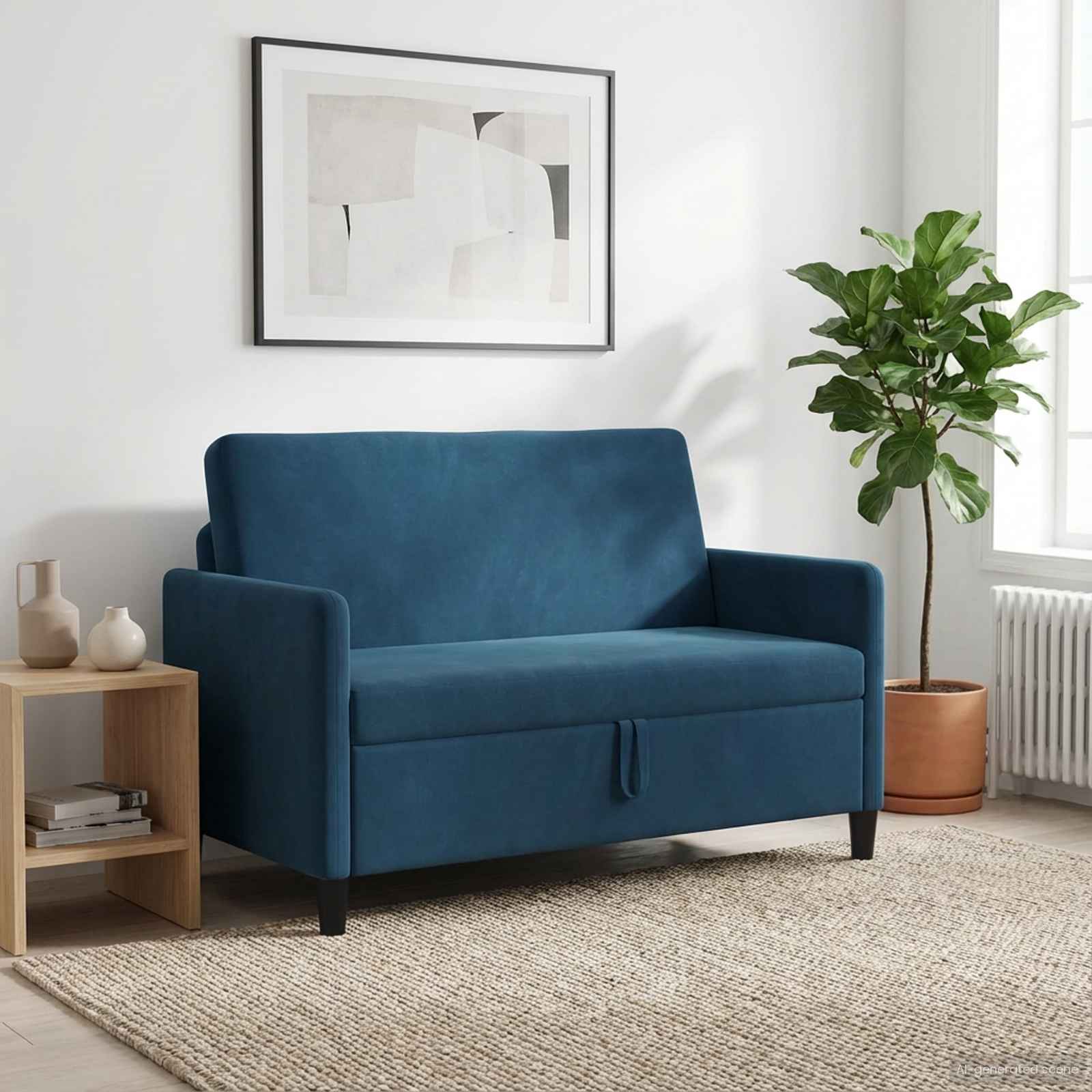 vidaXL Sofa z miejscem do przechowywania niebieski 122 x 78 x 87 cm