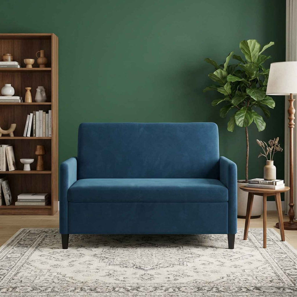 vidaXL Sofa z miejscem do przechowywania niebieski 122 x 78 x 87 cm