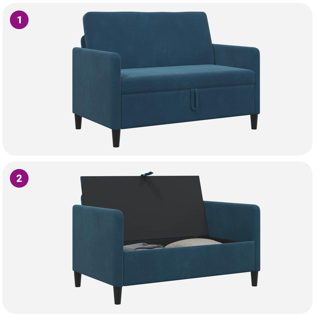 vidaXL Sofa z miejscem do przechowywania niebieski 122 x 78 x 87 cm