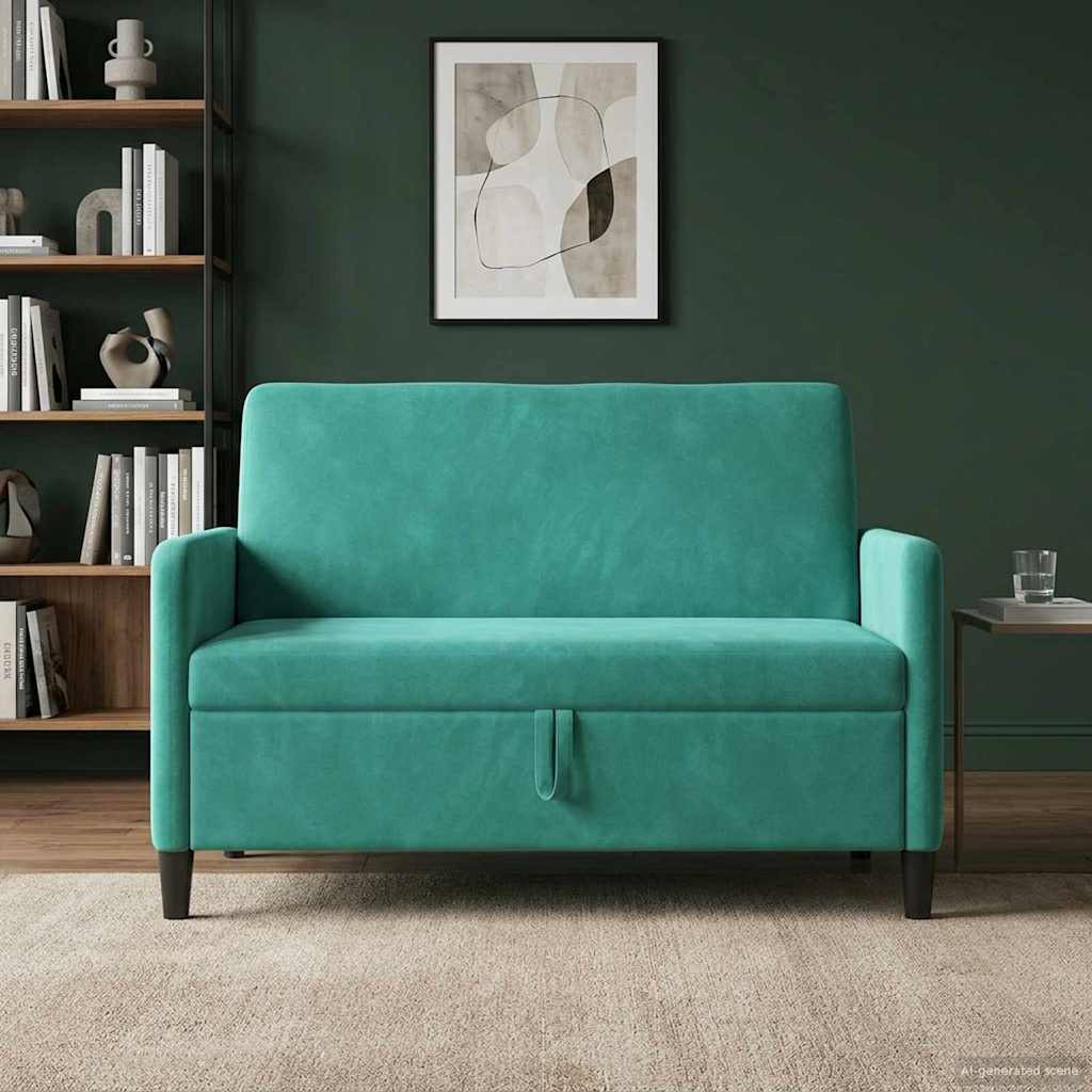 vidaXL Sofa z miejscem do przechowywania Turkusowy 122 x 78 x 87 cm