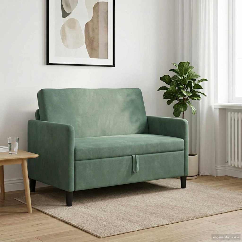 vidaXL Sofa z miejscem do przechowywania Zielony morski Poliester