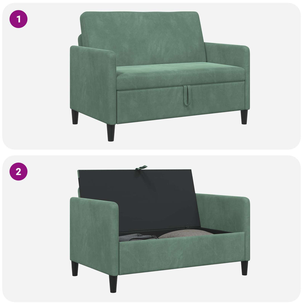 vidaXL Sofa z miejscem do przechowywania Zielony morski Poliester