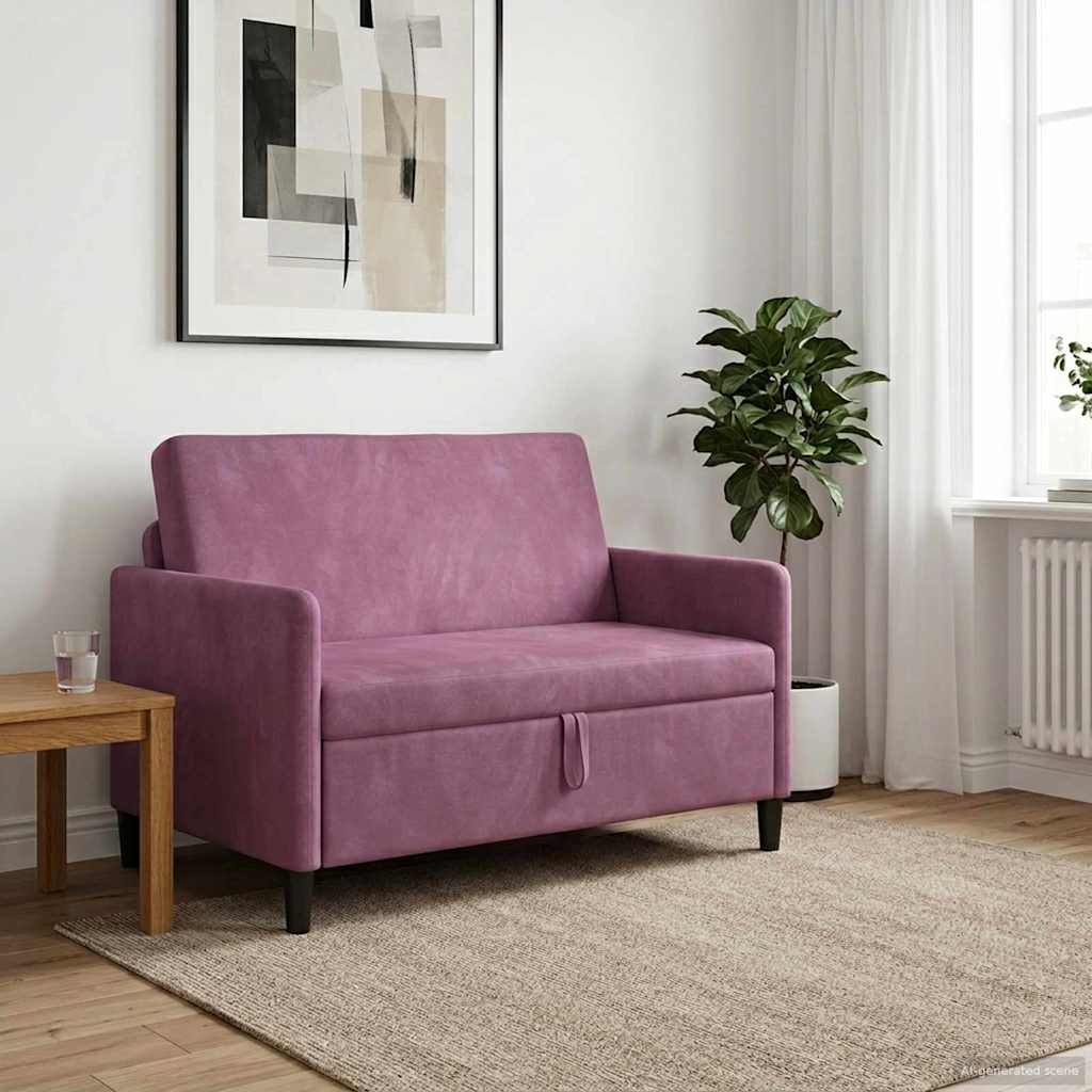vidaXL Sofa z miejscem do przechowywania Fioletowy 122 x 78 x 87 cm