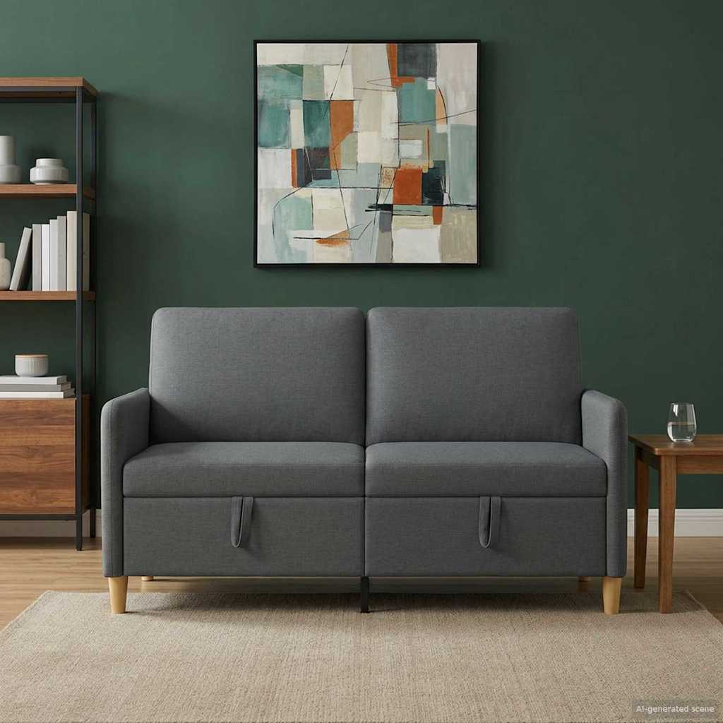 vidaXL Sofa z miejscem do przechowywania ciemnoszary 152 x 78 x 87 cm