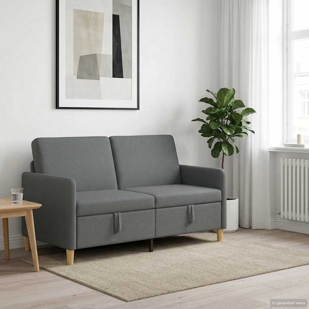 vidaXL Sofa z miejscem do przechowywania ciemnoszary 152 x 78 x 87 cm