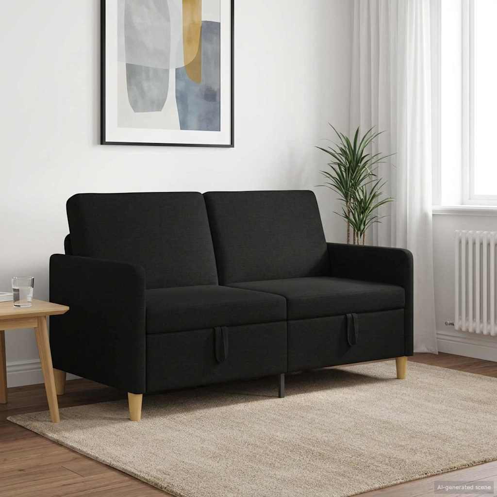 vidaXL Sofa z miejscem do przechowywania Czarny 152 x 78 x 87 cm