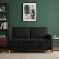 vidaXL Sofa z miejscem do przechowywania Czarny 152 x 78 x 87 cm