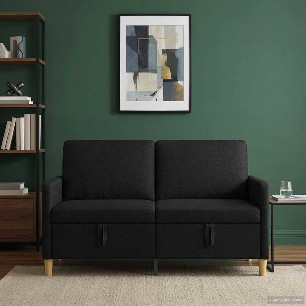 vidaXL Sofa z miejscem do przechowywania Czarny 152 x 78 x 87 cm