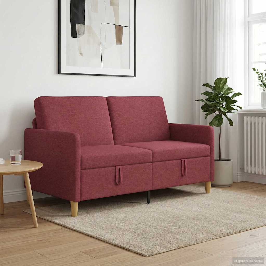 vidaXL Sofa z miejscem do przechowywania Czerwone wino