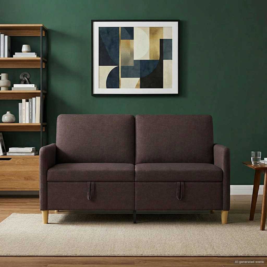 vidaXL Sofa z miejscem do przechowywania Ciemny brąz 152 x 78 x 87 cm