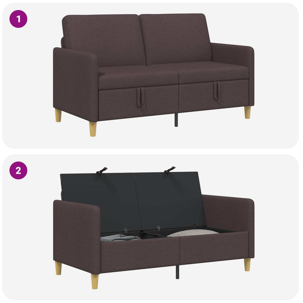 vidaXL Sofa z miejscem do przechowywania Ciemny brąz 152 x 78 x 87 cm