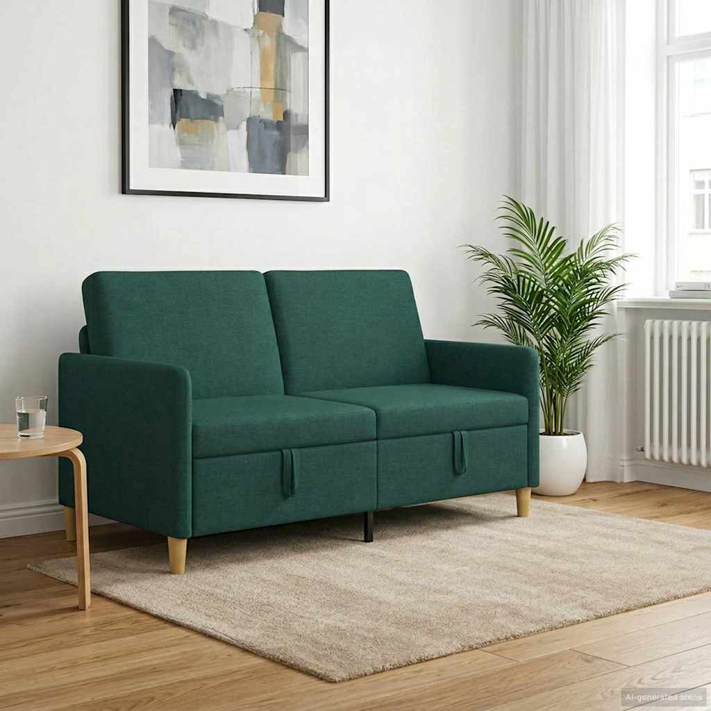vidaXL Sofa z miejscem do przechowywania Ciemnozielony
