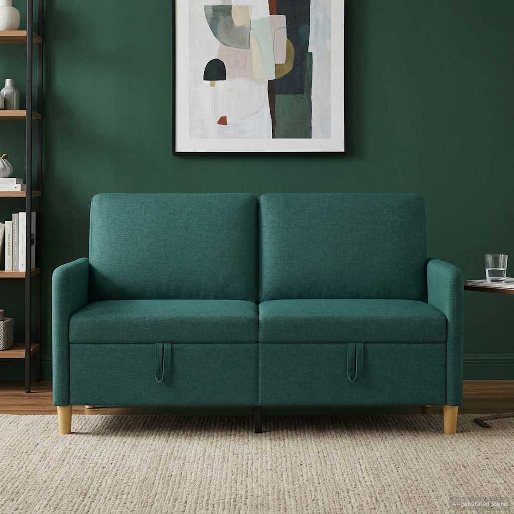 vidaXL Sofa z miejscem do przechowywania Ciemnozielony