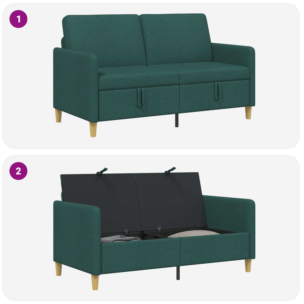 vidaXL Sofa z miejscem do przechowywania Ciemnozielony