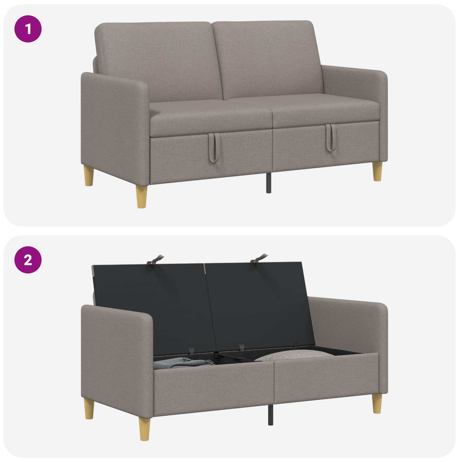 vidaXL Sofa z miejscem do przechowywania Ciemnoszary 152 x 78 x 87 cm