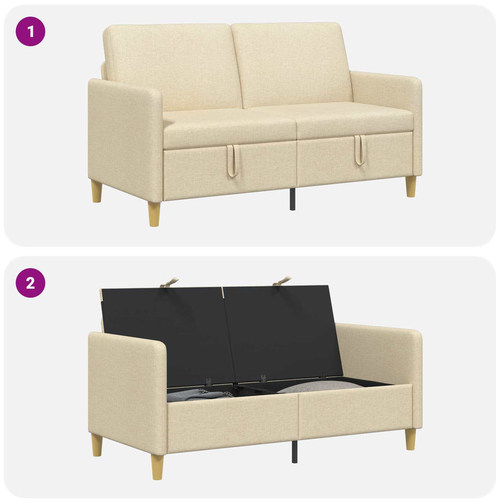 vidaXL Sofa z miejscem do przechowywania kremowy 152 x 78 x 87 cm