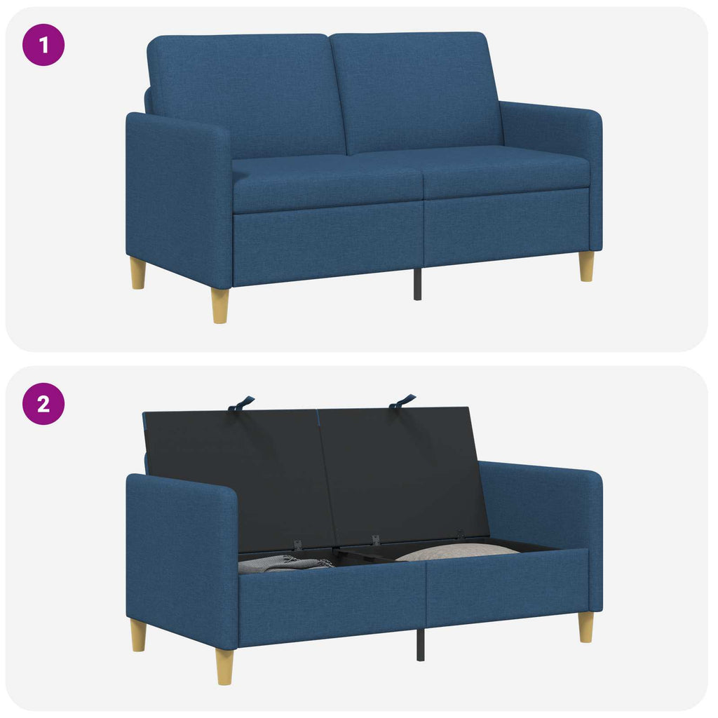 vidaXL Sofa z miejscem do przechowywania niebieski 152 x 78 x 87 cm