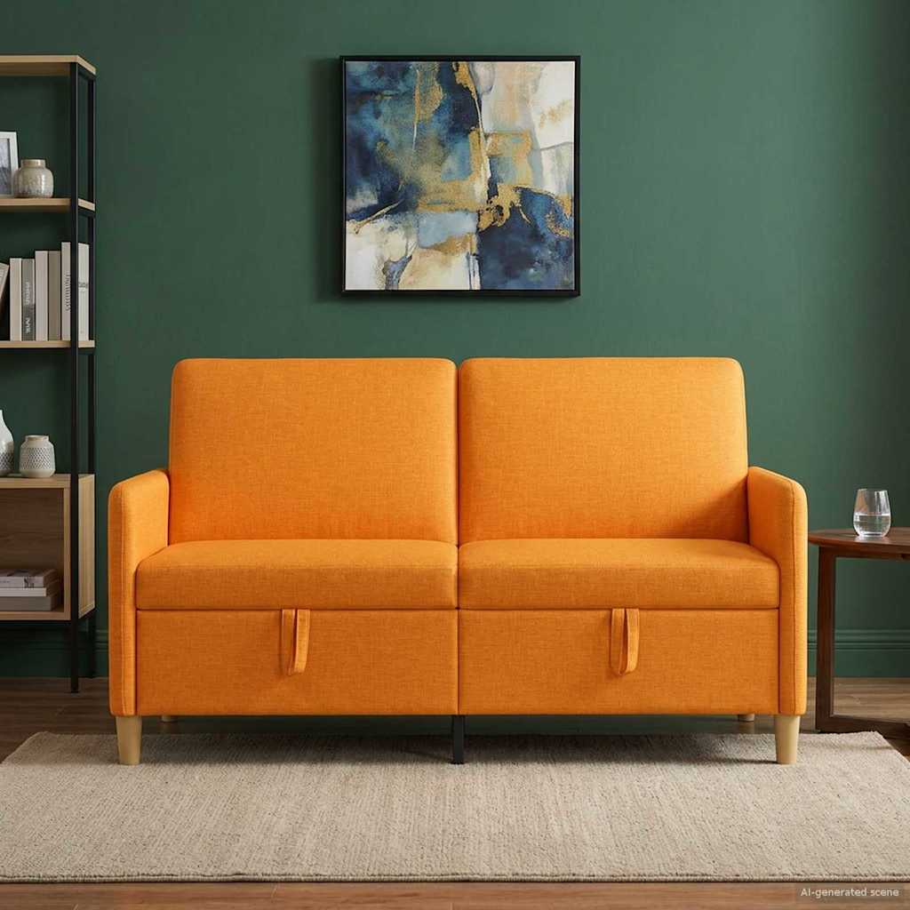 vidaXL Sofa z miejscem do przechowywania Ciemny Żółty 152 x 78 x 87 cm
