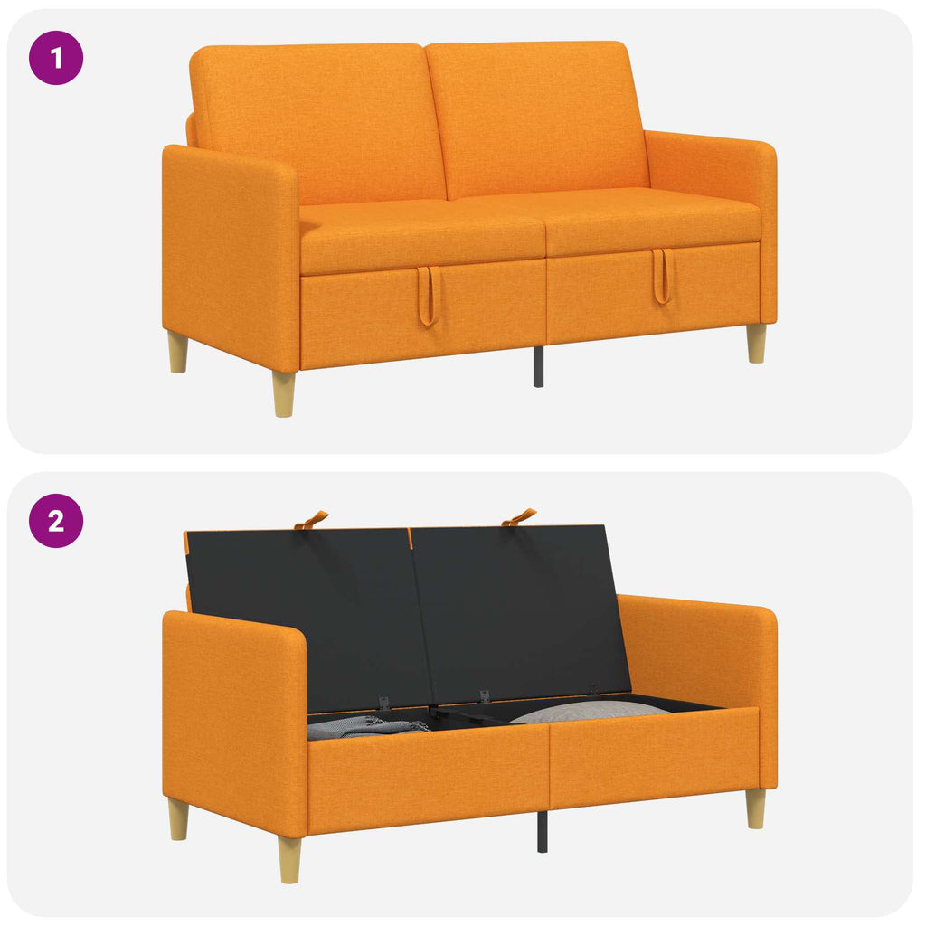 vidaXL Sofa z miejscem do przechowywania Ciemny Żółty 152 x 78 x 87 cm